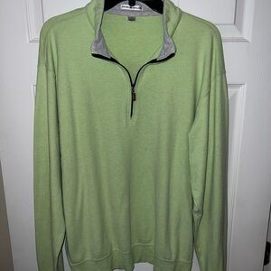 Peter Millar Men's Light Green Zip-Up Sweater